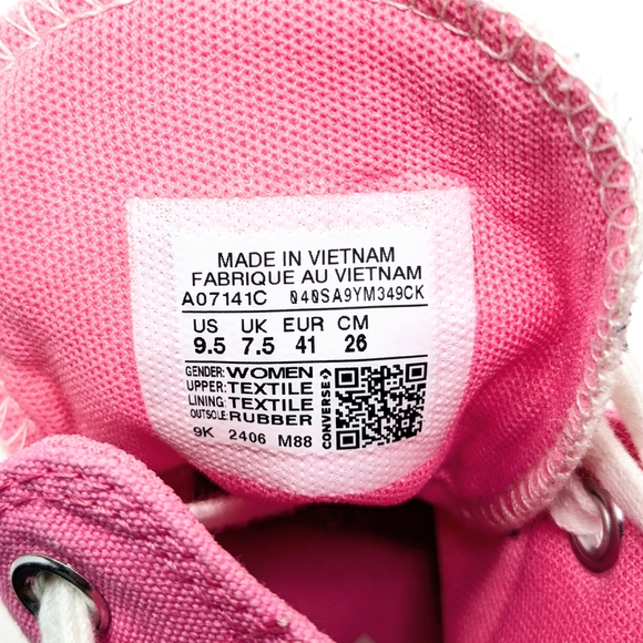 Converse Pink High Top Platform Retro Letterman Womens Sneaker - Picture 4 of 5